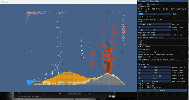 Falling sand air pressure