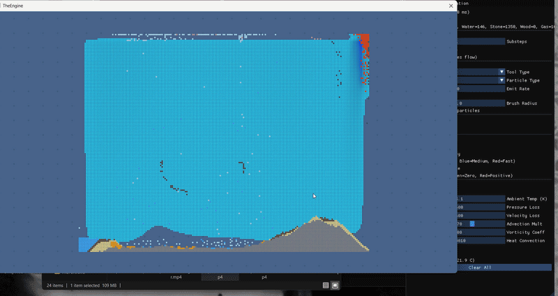 Falling sand air velocity